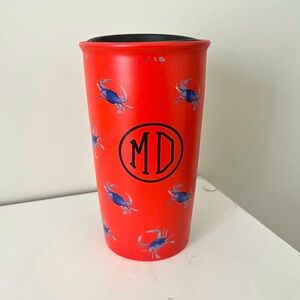 Starbucks 2017 Collectible Maryland MD Ceramic Travel 12 Oz Mug Blue Crab